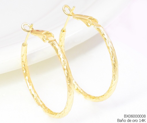 [BX06000008] ARGOLLA BAÑO DE ORO 14K. XUPING GRABADO EE5523-428 012026