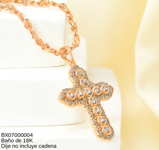 [BX07000004] DIJE BAÑO DE ORO 18K. XUPING CRUZ  ZIRC. PE004-427 012026