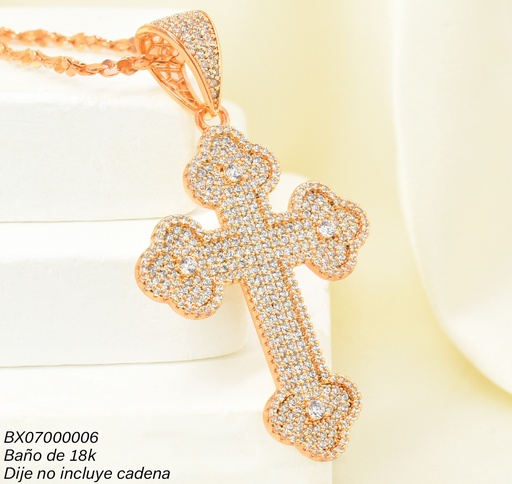 [BX07000006] DIJE BAÑO DE ORO 18K. XUPING CRUZ  ZIRC. PE006-427 012026