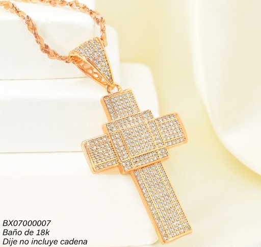 [BX07000007] DIJE BAÑO DE ORO 18K. XUPING CRUZ   ZIRC. PE007-427 012026