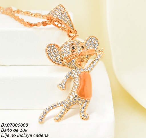 [BX07000008] DIJE BAÑO DE ORO 18K. XUPING RATON TOM  ZIRC. PE008-427 012026