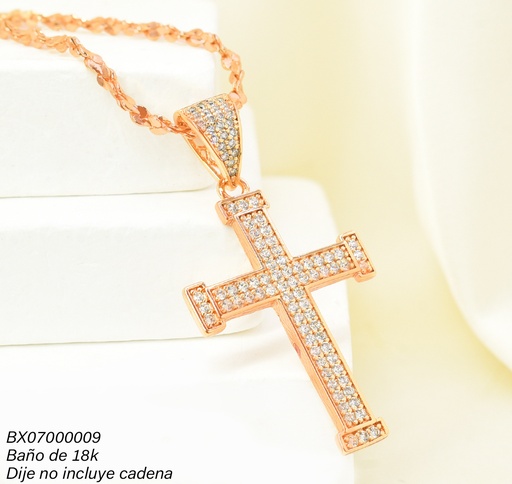 [BX07000009] DIJE BAÑO DE ORO 18K. XUPING CRUZ  ZIRC. PE009-427 012026