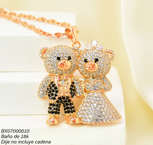 [BX07000010] DIJE BAÑO DE ORO 18K. XUPING OSO/BODA ZIRC. PE010-427 012026