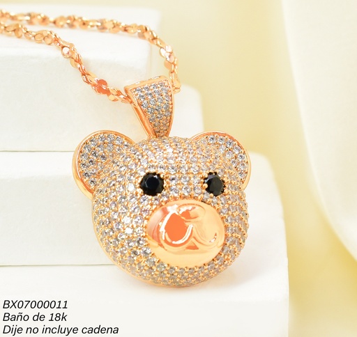 [BX07000011] DIJE BAÑO DE ORO 18K. XUPING CABEZA OSO ZIRC. PE011-427 012026