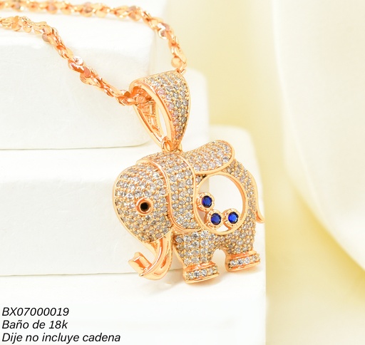 [BX07000019] DIJE BAÑO DE ORO 18K. XUPING ELEFANTE ZIRC. PE021-427 012026