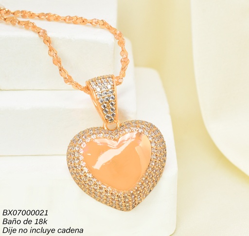 [BX07000021] DIJE BAÑO DE ORO 18K. XUPING CORAZON ZIRC. PE023-427 012026