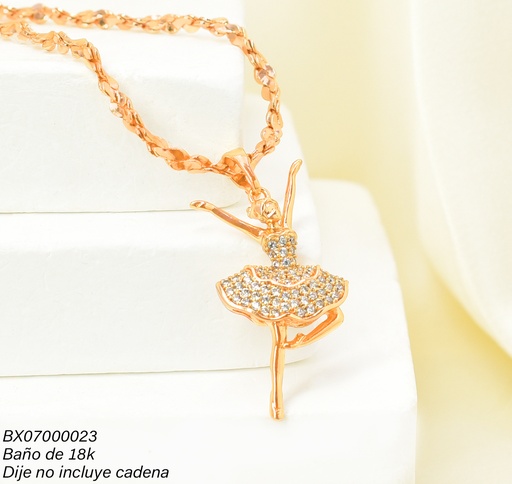 [BX07000023] DIJE BAÑO DE ORO 18K. XUPING BAILARINA  ZIRC. PE024-427 012026