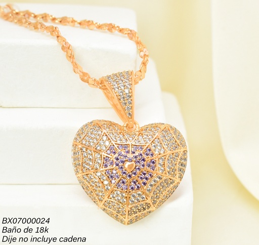 [BX07000024] DIJE BAÑO DE ORO 18K. XUPING CORAZON/TELARAÑA PE025-427 012026
