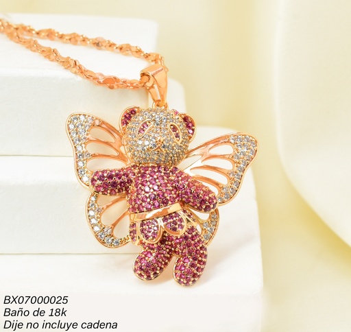 [BX07000025] DIJE BAÑO DE ORO 18K. XUPING OSO/MARIPOSA PE026-427 012026