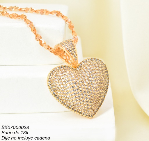 [BX07000028] DIJE BAÑO DE ORO 18K. XUPING CORAZON ZIRC. PE029-427 012026