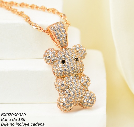 [BX07000029] DIJE BAÑO DE ORO 18K. XUPING OSO ZIRC. PE030-427 012026