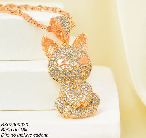 [BX07000030] DIJE BAÑO DE ORO 18K. XUPING GATO ZIRC. PE031-427 012026