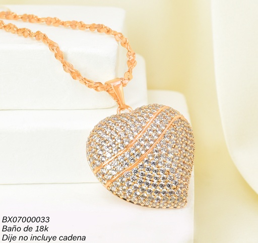 [BX07000033] DIJE BAÑO DE ORO 18K. XUPING CORAZON ZIRC. PE034-427 012026