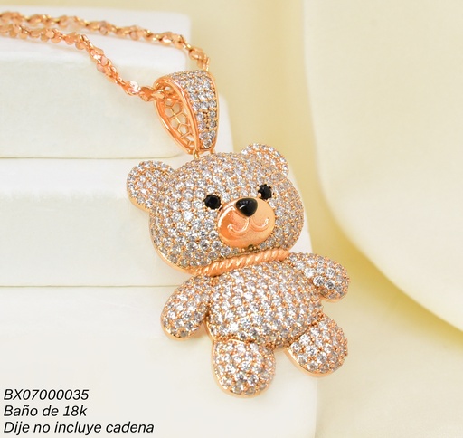 [BX07000035] DIJE BAÑO DE ORO 18K. XUPING OSO ZIRC. PE036-427 012026