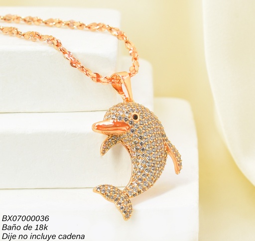 [BX07000036] DIJE BAÑO DE ORO 18K. XUPING DELFIN ZIRC. PE037-427 012026