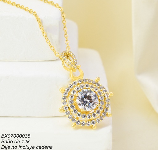 [BX07000038] DIJE BAÑO DE ORO 14K. XUPING TIMON ZIRC. PE039-428 012026