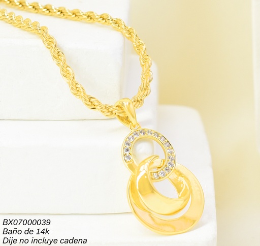 [BX07000039] DIJE BAÑO DE ORO 14K. XUPING "8"  ZIRC. PE040-428 012026