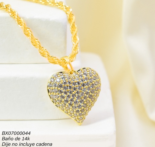 [BX07000044] DIJE BAÑO DE ORO 14K. XUPING CORAZON ZIRC. PE046-427 012026