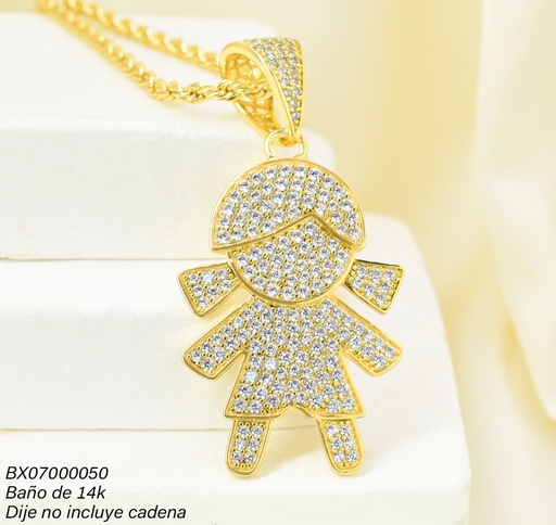 [BX07000050] DIJE BAÑO DE ORO 14K. XUPING NIÑA ZIRC. PE052-427 012026