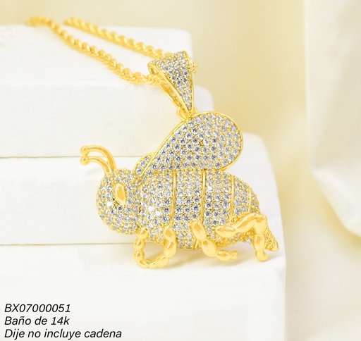 [BX07000051] DIJE BAÑO DE ORO 14K. XUPING ABEJA ZIRC. PE053-427 012026