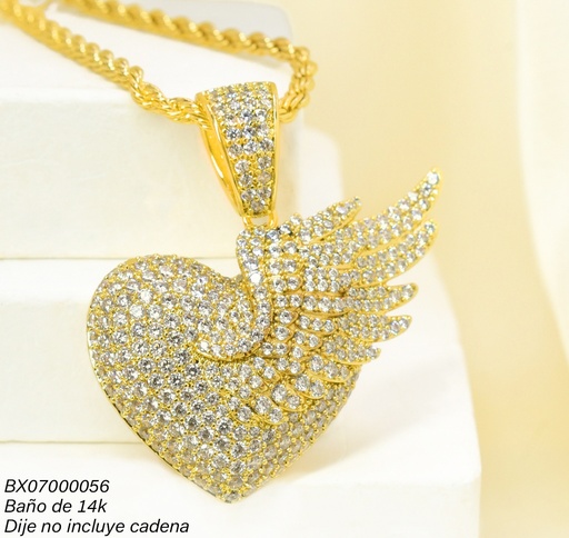 [BX07000056] DIJE BAÑO DE ORO 14K. XUPING CORAZON ALA ZIRC. PE058-427 012026