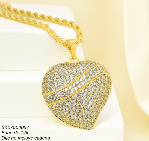[BX07000057] DIJE BAÑO DE ORO 14K. XUPING CORAZON ZIRC. PE059-427 012026