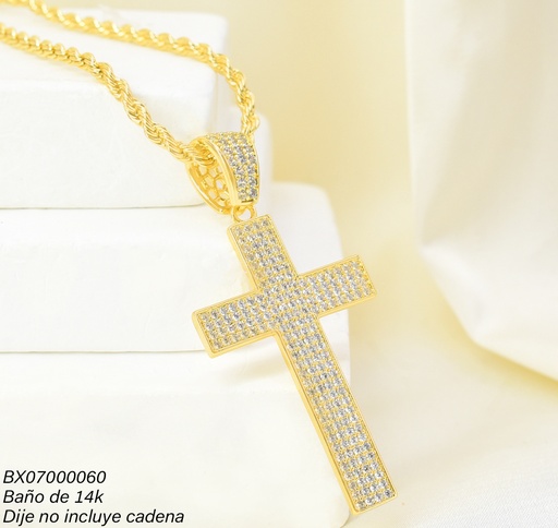 [BX07000060] DIJE BAÑO DE ORO 14K. XUPING CRUZ ZIRC. PE062-427 012026