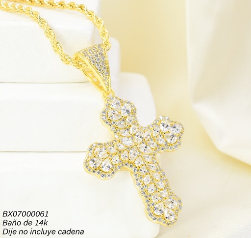 [BX07000061] DIJE BAÑO DE ORO 14K. XUPING CRUZ ZIRC. PE063-427 012026