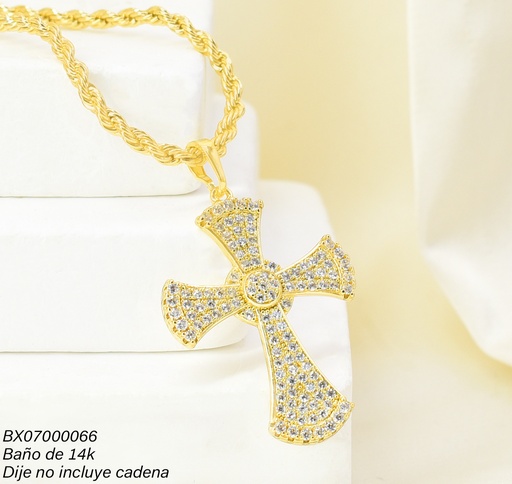 [BX07000066] DIJE BAÑO DE ORO 14K. XUPING CRUZ ZIRC. PE069-427 012026