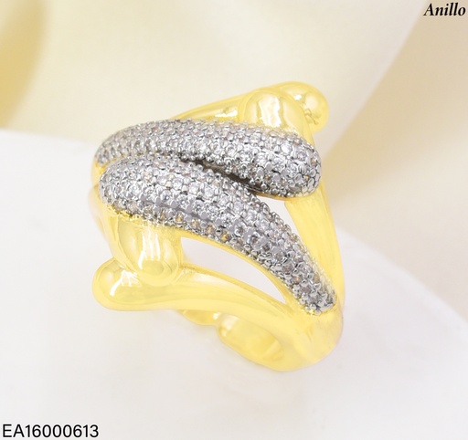 [EA16000613] ANILLO DOR "OV" ENTRE ZIRC. RE342-423 012026