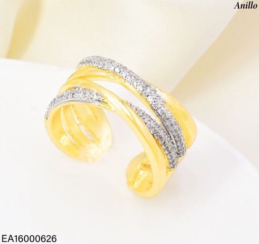 [EA16000626] ANILLO DOR  4 LINEAS ENTRE ZIRC. RE355-423 012026