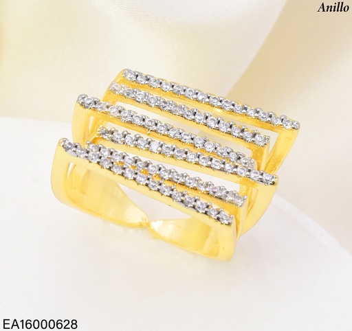 [EA16000628] ANILLO DOR  RECT. 6 LINEAS ZIRC. RE357-423 012026