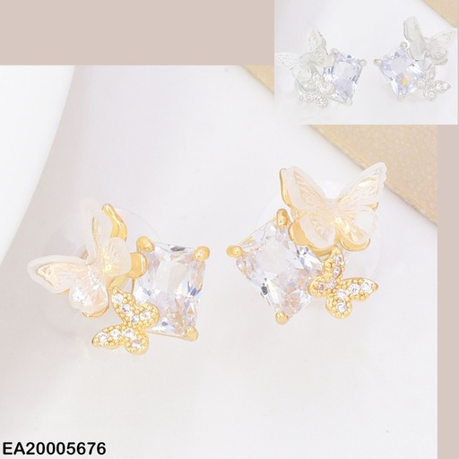 [EA20005676] ARETES DOR/PLAT MARIPOSA/ZIRC. RECT. EE4873-6 012026