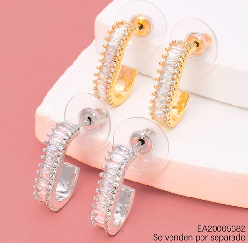 [EA20005682] ARETES DOR/PLAT "J" ZIRC. RECT  EE4879-6 012026