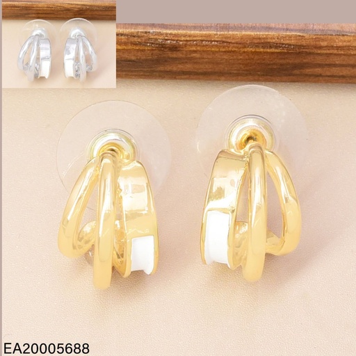 [EA20005688] ARETES DOR/PLAT "C" 3 LINEA BLANCO EE4886-6 012026