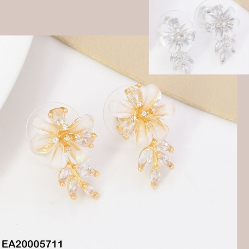 [EA20005711] ARETES DOR/PLAT FLOR BLANCA ZIRC. EE4912-6 012026
