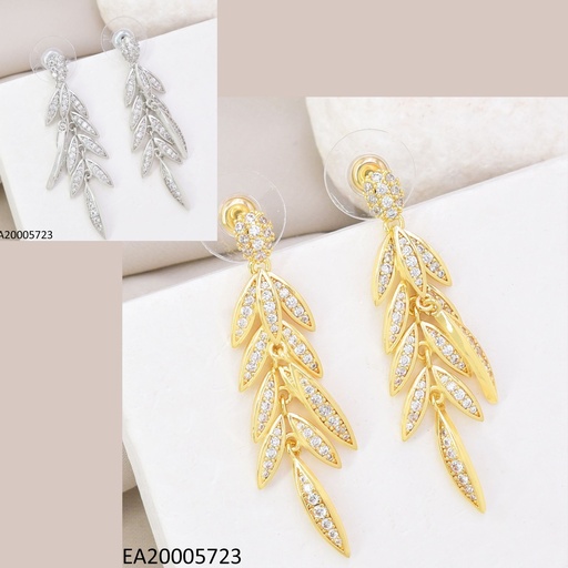 [EA20005723] ARETES DOR/PLAT HOJA ZIRC. COLGANTE EE4924-6 012026