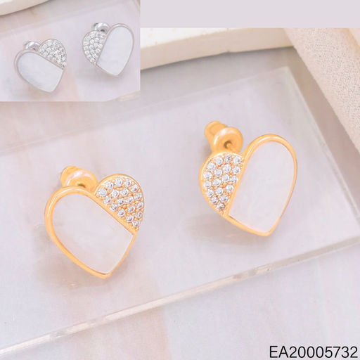 [EA20005732] ARETES CORAZON ZIRC./NACAR DOR/PLAT EE4933-6 012026