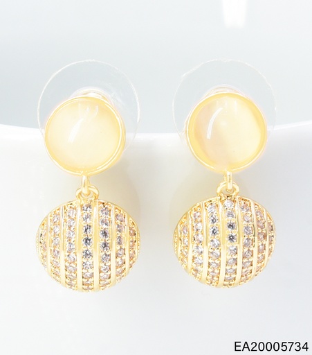 [EA20005734] ARETES DOR DOBLE CIRCULO CREMA/ZIRC. EE4935-6 012026