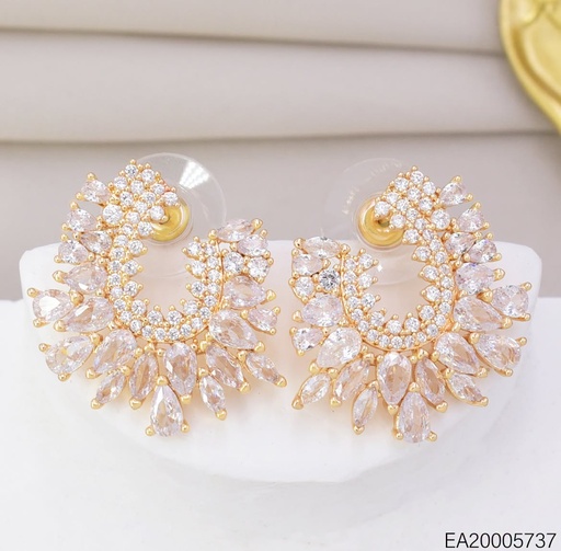 [EA20005737] ARETES DOR/PLA "U" ZIRC. GOTA EE4938-6 012026