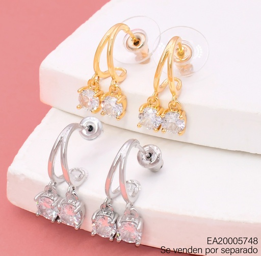 [EA20005748] ARETES DOR/PLAT “C”ZIRC. RD COLGANTE  EE4949-6 012026