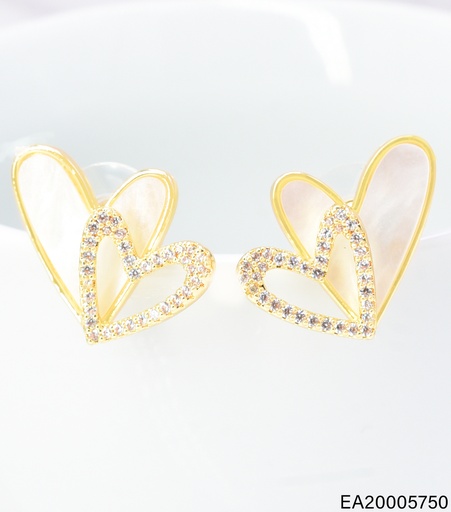 [EA20005750] ARETES DOR DOBLE CORAZON NACAR/ZIRC. EE4952-6 012026