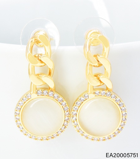 [EA20005751] ARETES DOR CADENA/ CIRCULO CREMA EE4953-6 012026
