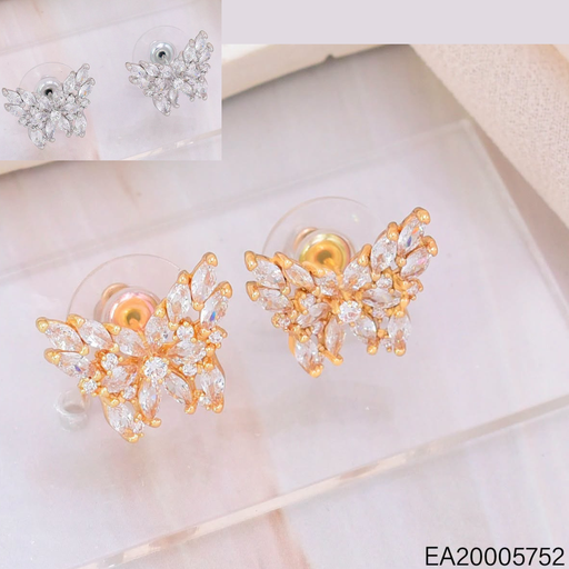 [EA20005752] ARETES MARIPOSA ZIRC. DOR/PLAT  EE4954-6 012026