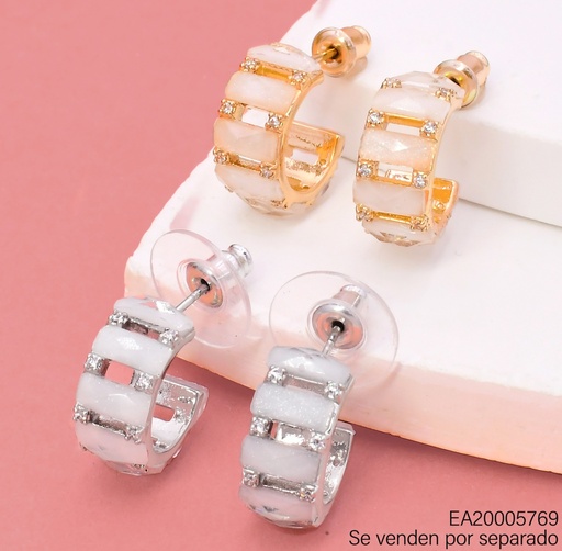 [EA20005769] ARETES DOR/PLAT "C" ZIRC. RECT. CREMA EE4971-6 012026