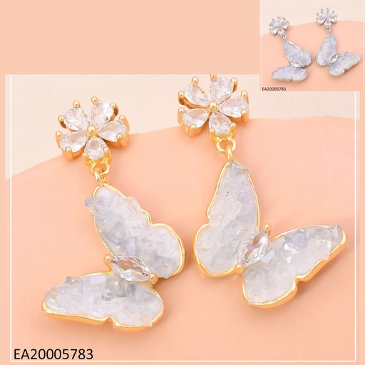 [EA20005783] ARETES DOR/PLA FLOR ZIRC. MARIPOSA EE4985-6 012026