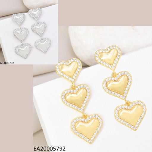 [EA20005792] ARETES DOR/PLAT 3 CORAZON ZIRC. EE4994-6 012026