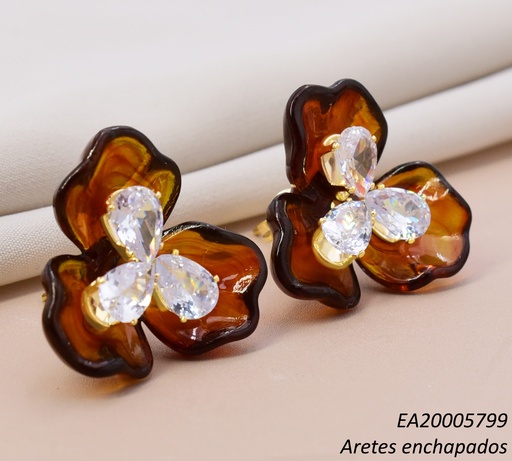[EA20005799] ARETES DOR FLOR AMBAR ZIRC. EE5121-355 012026