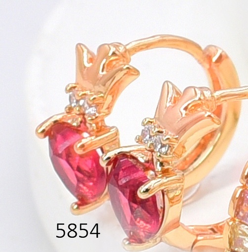 [EA20005854] ARETES DOR. HUGGIES  ZIRC. CORONA CORAZON ROSA EE5638-291 012026 (CM)