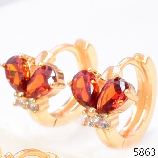 [EA20005863] ARETES DOR. HUGGIES MARIPOSA ZIRC. NARANJA EE5656-291 012026 (CM)